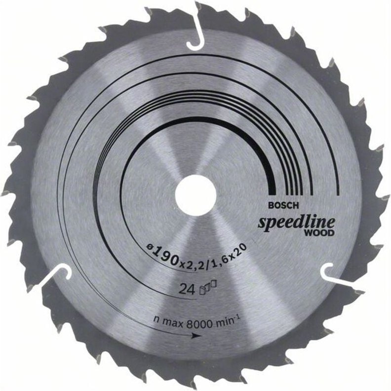 Thumbnail - No Brand - Bosch Kreissägeblatt Speedline Wood, 190 x 20 x 2,2 mm, 24