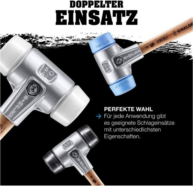 SIMPLEX-Schonhammer, Superplastik mit Aluminiumgehäuse und hochwertigem Holzstiel D=40 mm 3107.040