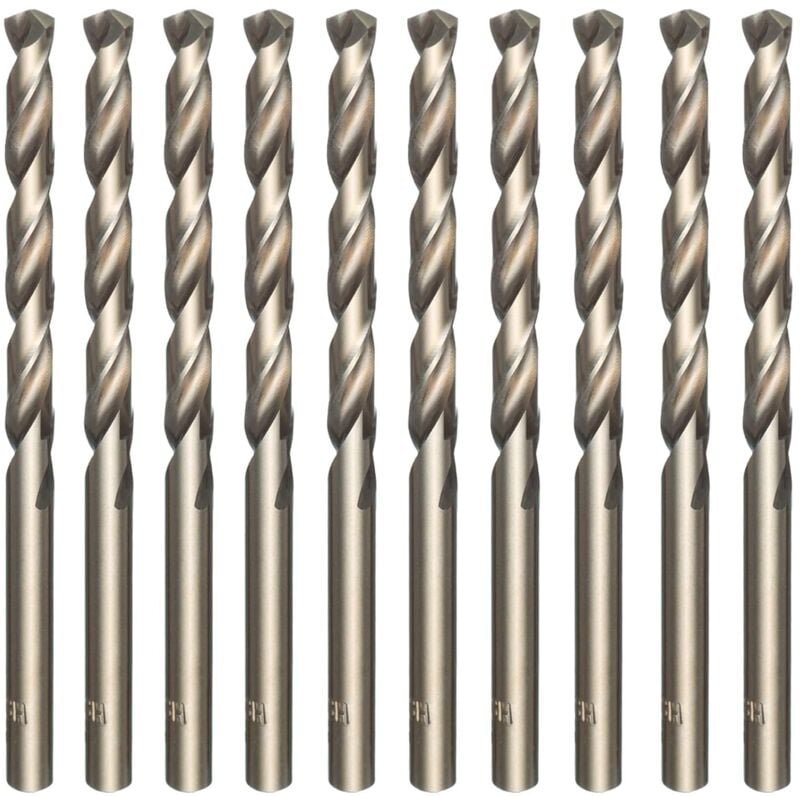 Memkey - 10-teiliges M35-Hochgeschwindigkeitsstahl-Kobalt-Gold-Spiralbohrer-Set zum Bohren von Edelstahl, harten Stählen...