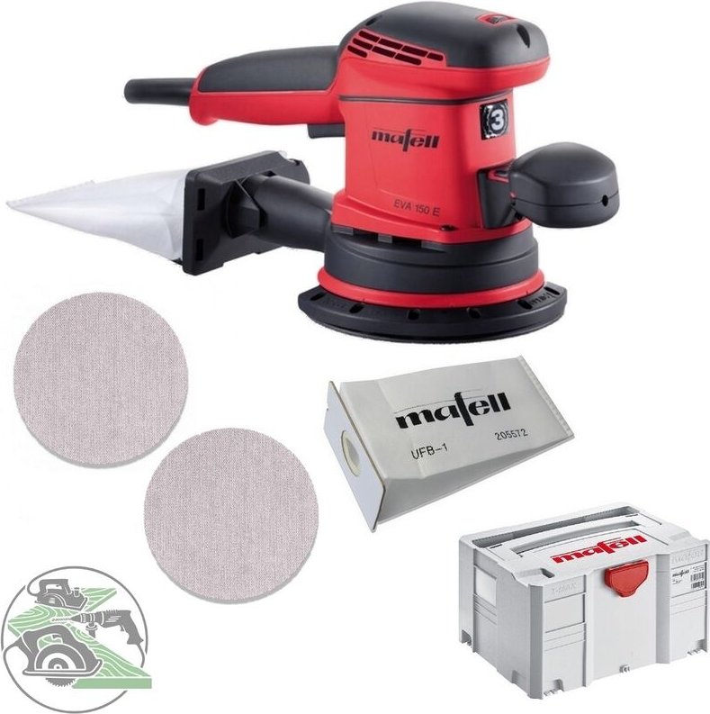 Mafell Exzenterschl. EVA150E3 + Schleifgitter D150 P80 + P120 Systainer + Filter