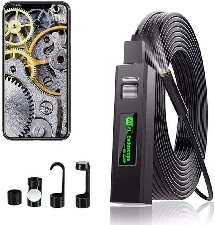 Thumbnail - Jalleria - WiFi-Endoskop-Endoskopkamera, USB-Inspektionskamera, 1200P HD-Endoskopkamera, IP68 wasserdicht, mit 8 LEDs fü...