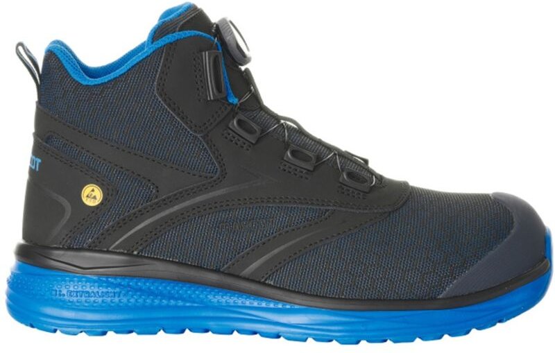 Sicherheitsstiefel S1P mit boa® Sicherheitsstiefelette S1P Sicherheitsschuhe Gr. 46, schwarz/kornblau - Mascot