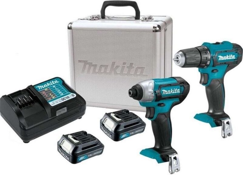 Makita - Werkzeug - 12V Akku-Bohr- und Schlagschrauber-Set, 2x 1,5 Ah CXT-Akku, Ladegerät CLX224X