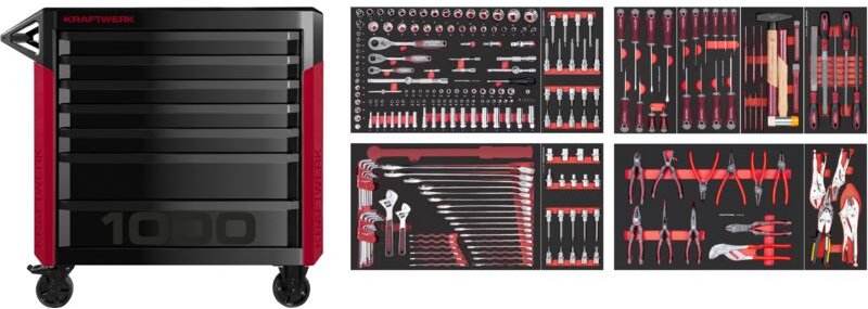 PRO LINE Werkstattwagen PT1000 7 Schubladen 261-tlg.