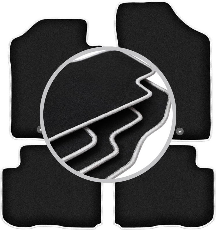 CARLUX-SILVER Autofußmatten für: Kia Carens III Minivan (2006-2010)