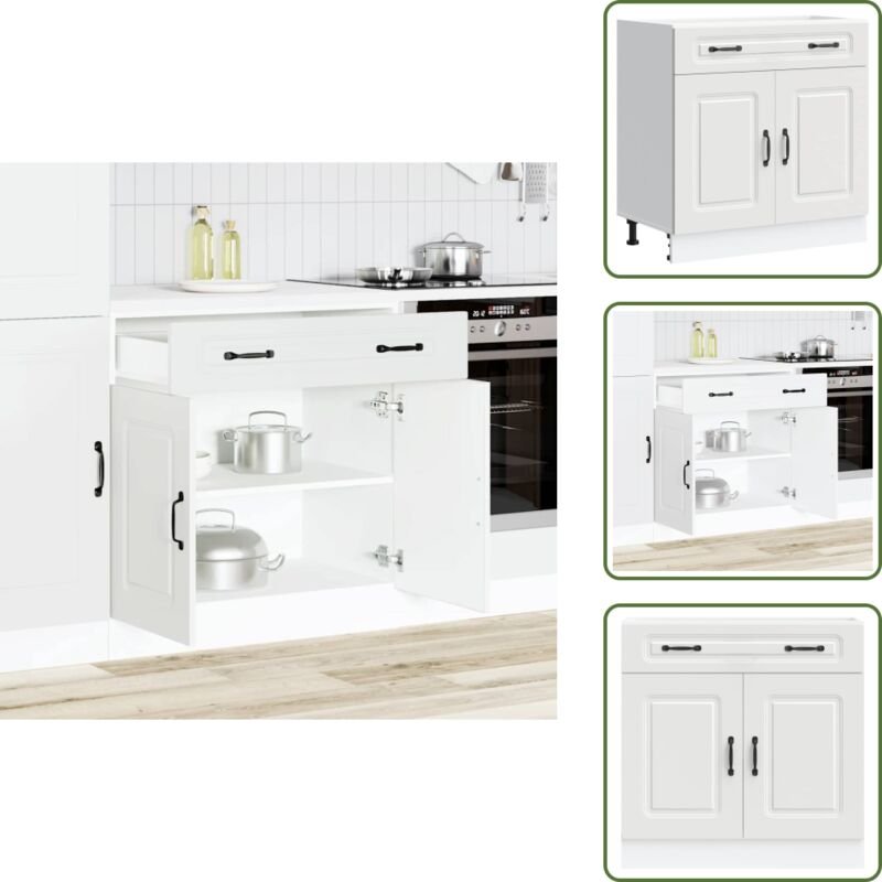 The Living Store - vidaXL Küchenunterschrank Kalmar Weiß Holzwerkstoff