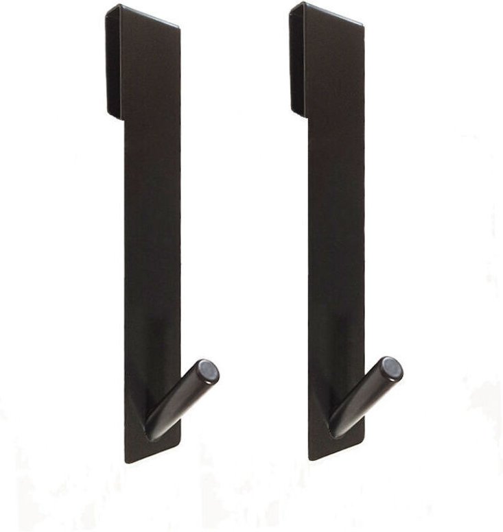 Ganci da parete per doccia, confezione da 2 ganci in acciaio inox, parete doccia in vetro, ganci neri per appendere, gan...