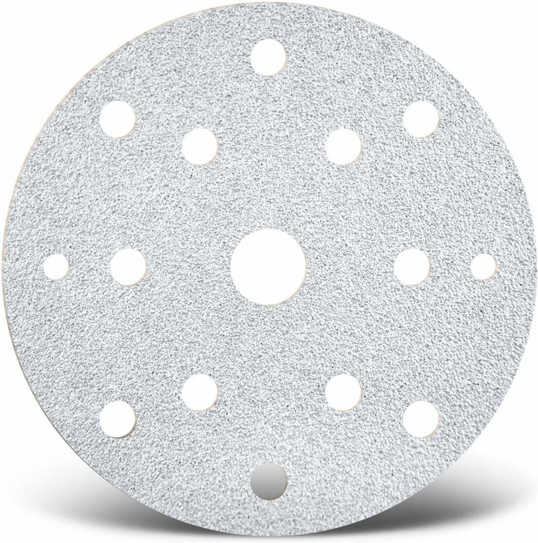 White Klett-Schleifscheiben, 150 mm, 15-Loch, f. Exzenterschleifer, Normalkorund (50 Stk.) K100 - Menzer