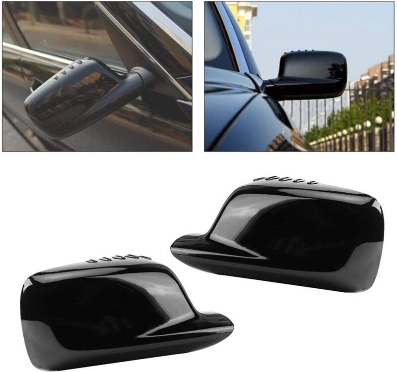 Rosvola E46 Rückspiegelabdeckung, Auto-Rückspiegelabdeckung links rechts Türspiegelabdeckung 51167074236 passend für E46...