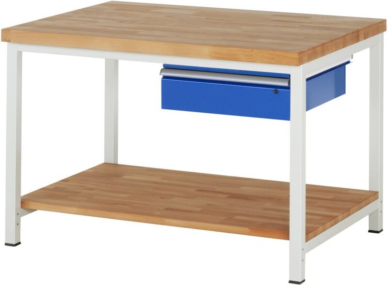 Rau Werkbank höhenverstellbar 8001A7, B1250xT900xH840-1040mm, 1x Schublade-TA