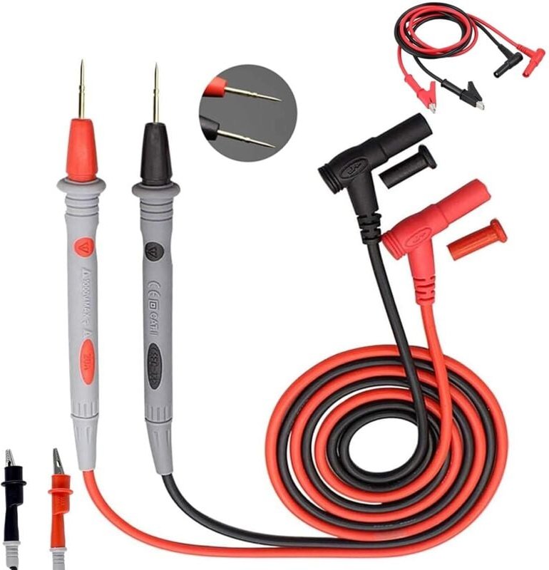 Bluedeer - 2 Stück Messleitungen,1000V / 20A Multimeter Kabel Prüfkabel Multimeter Zubehör mit Krokodilklemmen, Testkabe...