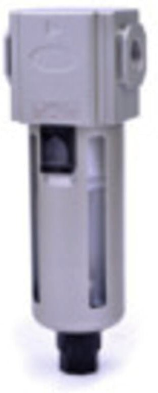 Filter »ga«, PC-Beh., Schutzkorb, 5 µm, bg 300, g 1/4, Ablass: ha - Riegler