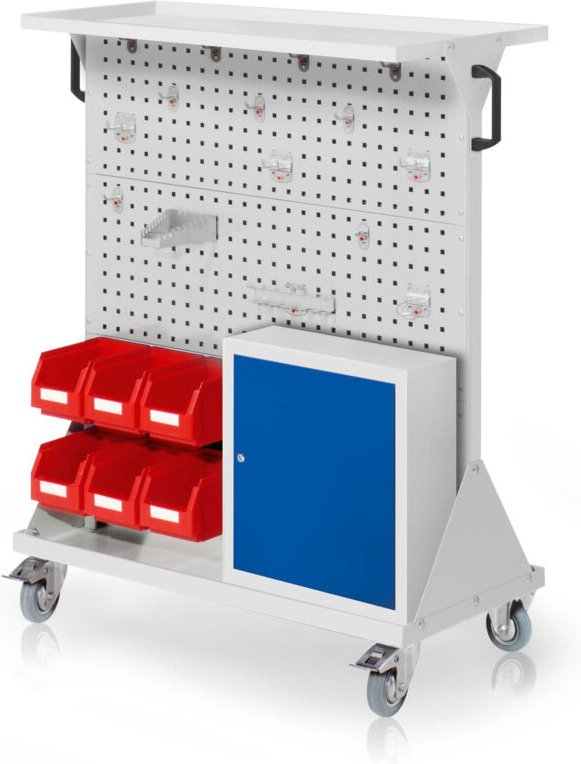 Kappes RasterMobil® mobiler Arbeitsplatzschrank Größe 3 1270x1000x500mm 29-teilig mit Auflageboden aus Stahlblech und Ei...