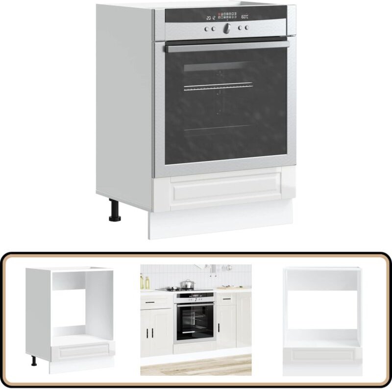 Herdumbauschrank Porto Hochglanz-Weiß Holzwerkstoff - Vidaxl