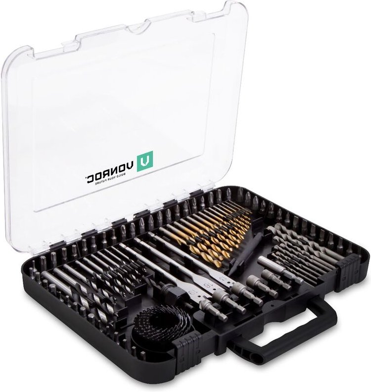 Schraub-, Bohr- und Lochsägenset 100-teilig - komplettes Set im praktischen Koffer