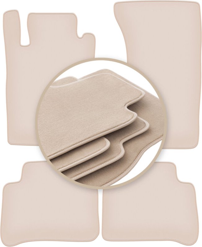 PREMIUM beige Matten für: Mercedes W211 4Matic Limousine, Kombi 2003-2009