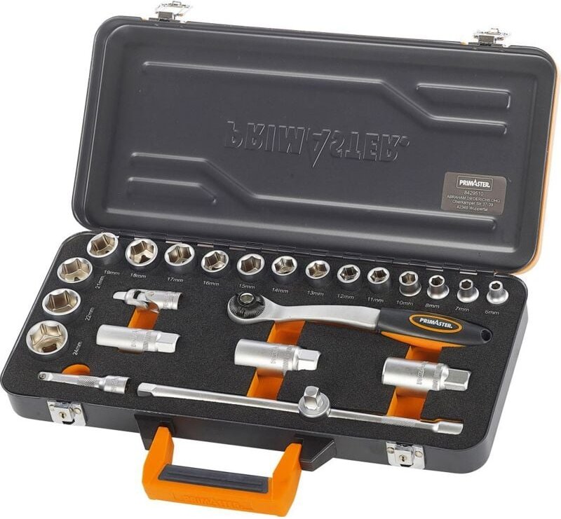 Primaster - Mechaniker-Steckschlüssel-Set 24 teilig Chrom-Vanadium-Stahl