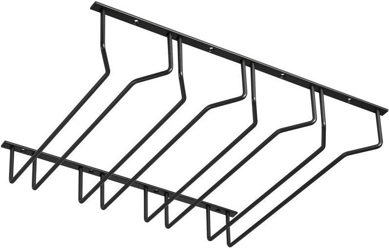 Thumbnail - Gläserhalter für 4 Glasreihen 460 x 355 x 70 mm schwarz Halterung für Weingläser Sektgläser Biergläser Weinglashalter vo...