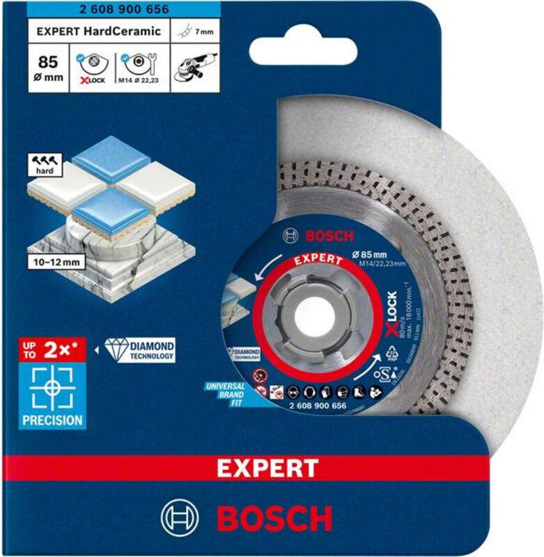 Bosch - Professional Expert HardCeramic x-lock Diamanttrennscheiben, 85 x 22,23 x 1,6 x 7 mm (2608900656)