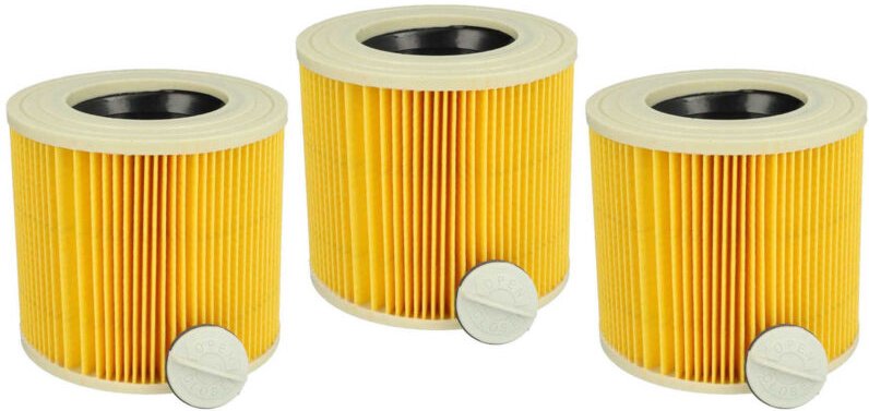 Filterset 3x Faltenfilter Ersatz für Kärcher 2.863-303.0, 6.414-547.0 für Nass- & Trockensauger - Filter, Patronenfilter...