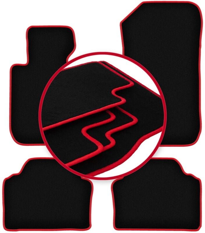 CARLUX-RED Autofußmatten für: BMW 3 E91 xDrive Kombi, Touring (2004-2011)