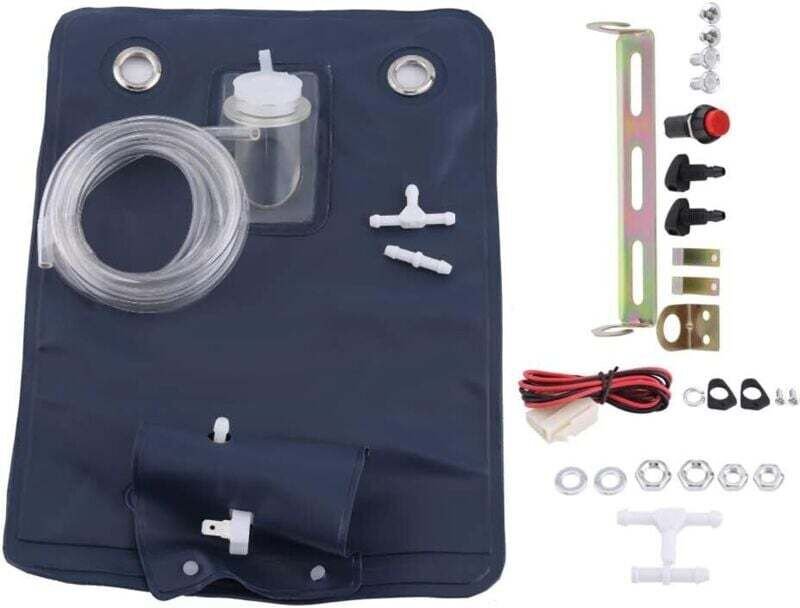 Stück Scheibenwaschwerkzeug, 12 V Universal-Scheibenwaschpumpen-Taschensatz mit Jet-Knopfschalter für Oldtimer, Autorepa...