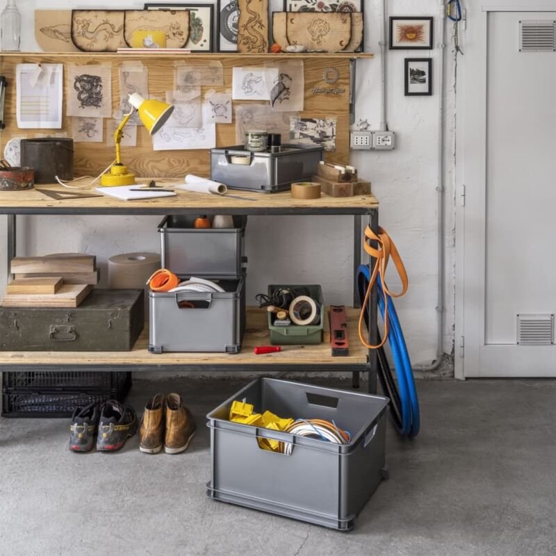 174229 Aufbewahrungsbox Unibox Classic xl stapelbar (b x h x t) 525 x 280 x 430 mm Silber 1 - Curver