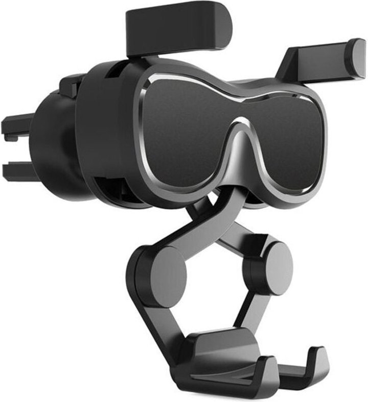 Schwerkraftgesteuerte Autohalterung für Smartphone an der Lüftungsdüse mit Lufterfrischer, schwarz