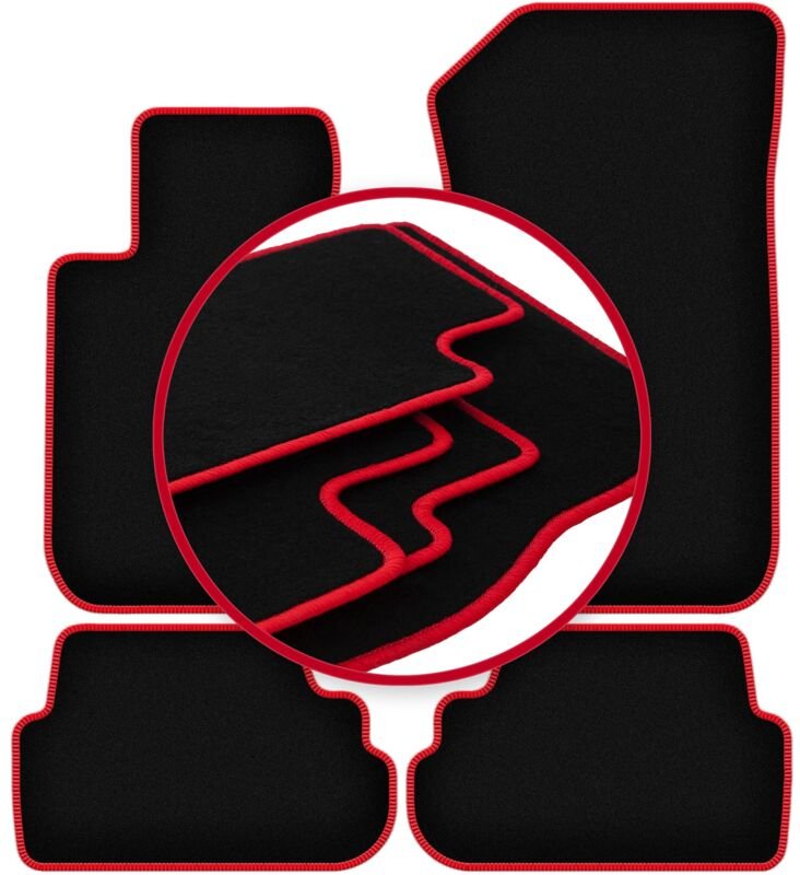 CARLUX-RED Auto-Fußmatten für: BMW 1 E88 Cabrio (2004-2011)