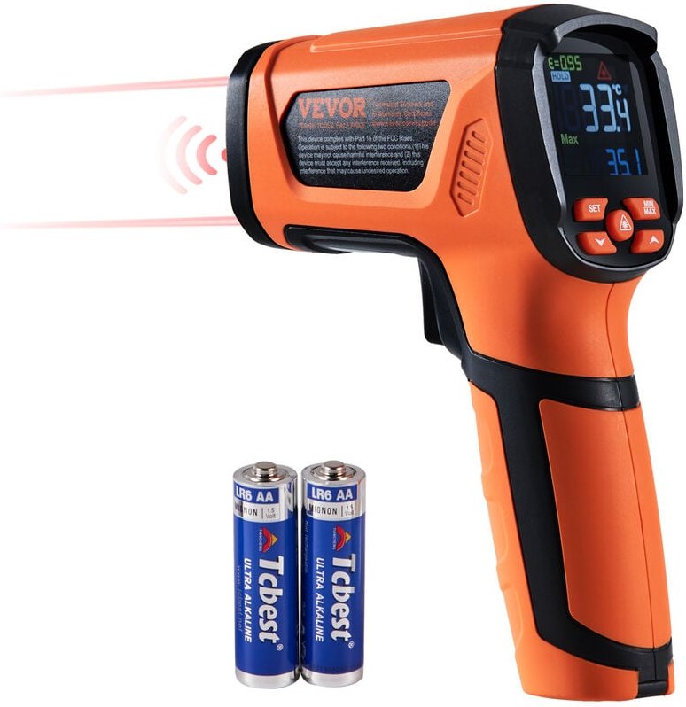 Infrarot Thermometer ir 50:1 Pyrometer -40°C bis 1500°C Laser Temperaturmesser 180x120x60mm Temperaturmessgerät Nicht Me...