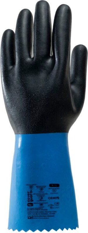 Pack mit 12 Paar EUROCHEM NE530 Handschuhe – Schwarz/Blau Größe 9