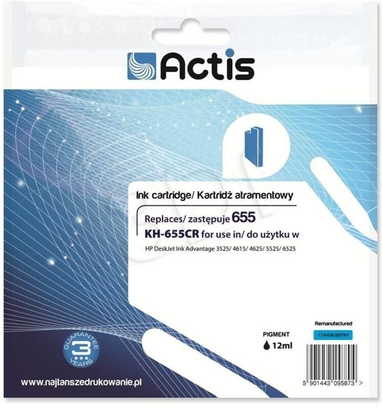 Thumbnail - ACTIS KH-655CR - HP 655 Tintenersatz, blau, 12ml