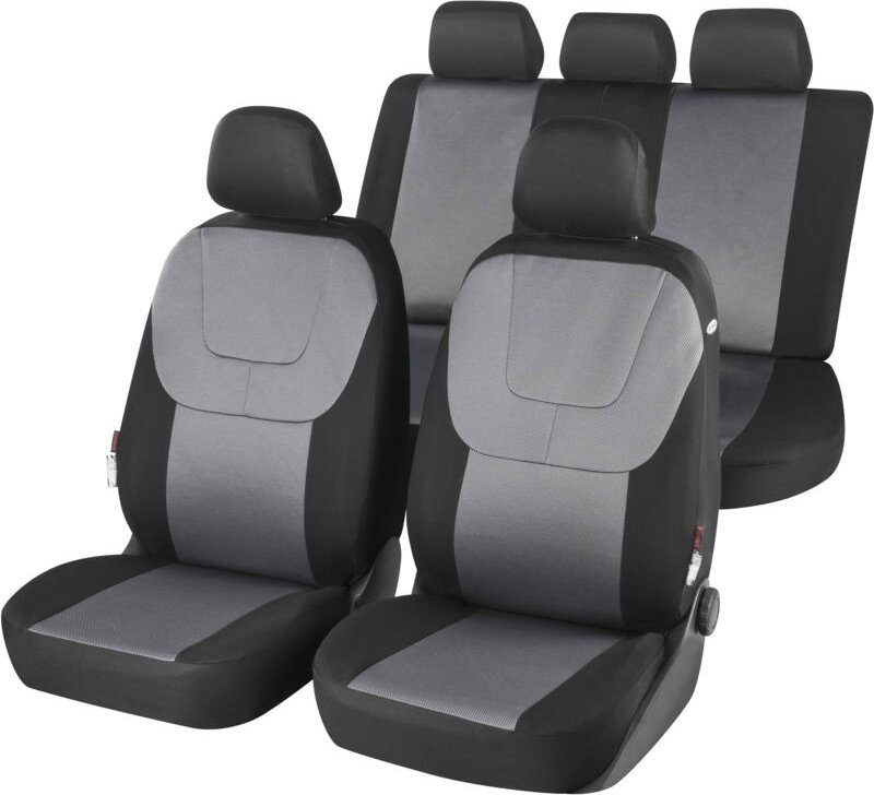Walser - Autositzbezug Twill grau-schwarz