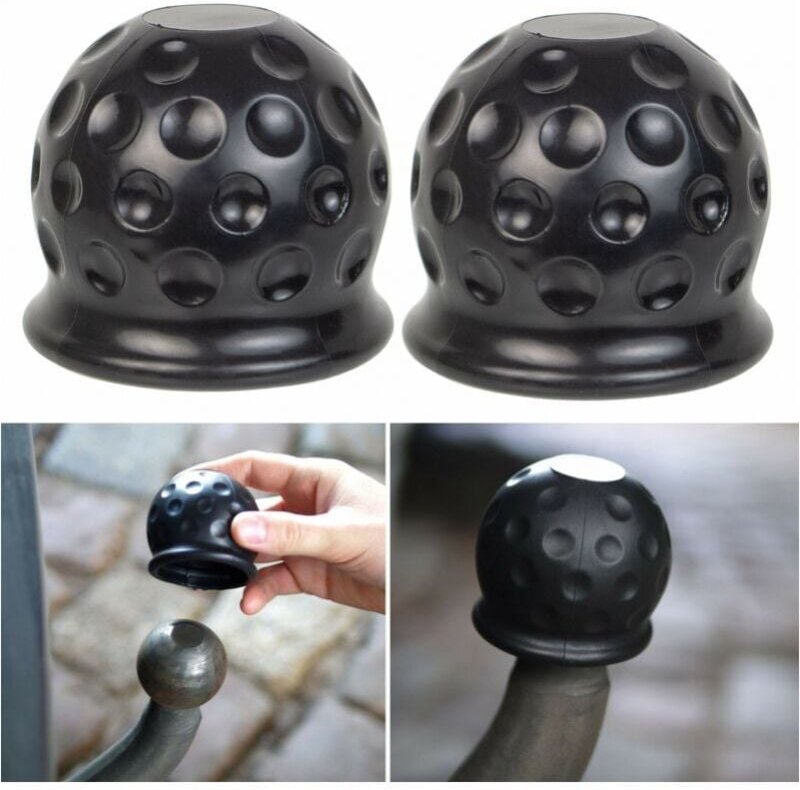 Cyslmuk - Kugelabdeckung für Anhängerhaken, 2er-Pack für Kugelkopfkupplungen bis 50 mm – Kugelabdeckung aus Gummi – gege...