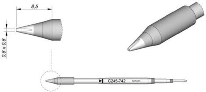 JBC - Tools C245742 Lötspitze Meißelform, gerade Spitzen-Größe 0.3 mm Inhalt 1 St.