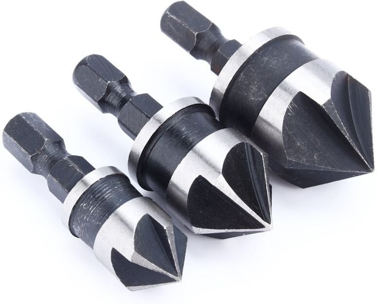 Ej.life - 3 Stücke Senker Bohrer 90 Grad 1/4 '' Hex Schaft Senker Holz Metall Quick Change Bit Fase Countersink