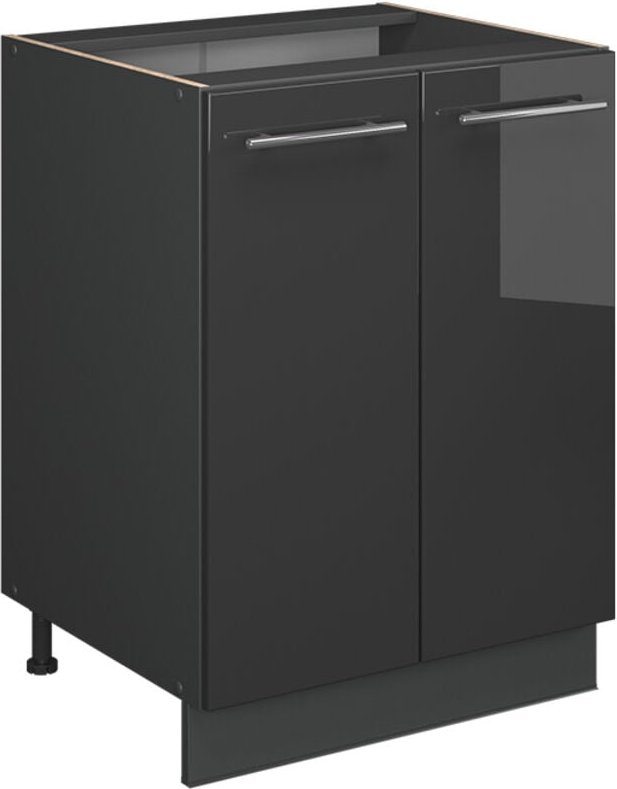 Küchenunterschrank Fame-Line, Anthrazit Hochglanz, 60 cm , AP Marmor, Vicco