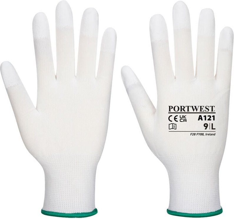 Thumbnail - Handschuhe mit beschichteten PU-Fingern, Weiß, XL – Größe 10