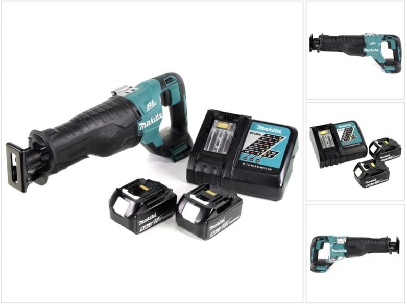 Thumbnail - Makita DJR 187 RT Akku Reciprosäge 18 V Brushless Säbelsäge + 2x 5,0 Ah Akku + Ladegerät