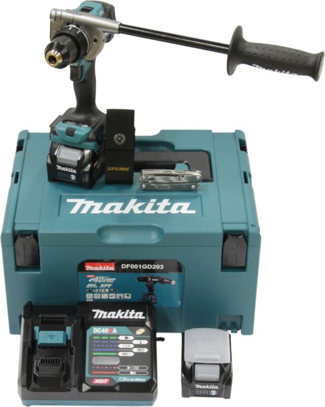 Thumbnail - DF001GD203 Akku-Bohrschrauber 40V max. / 2x 2,5 Ah Akku + Schnellladegerät im makpac + Side-Kick - Makita