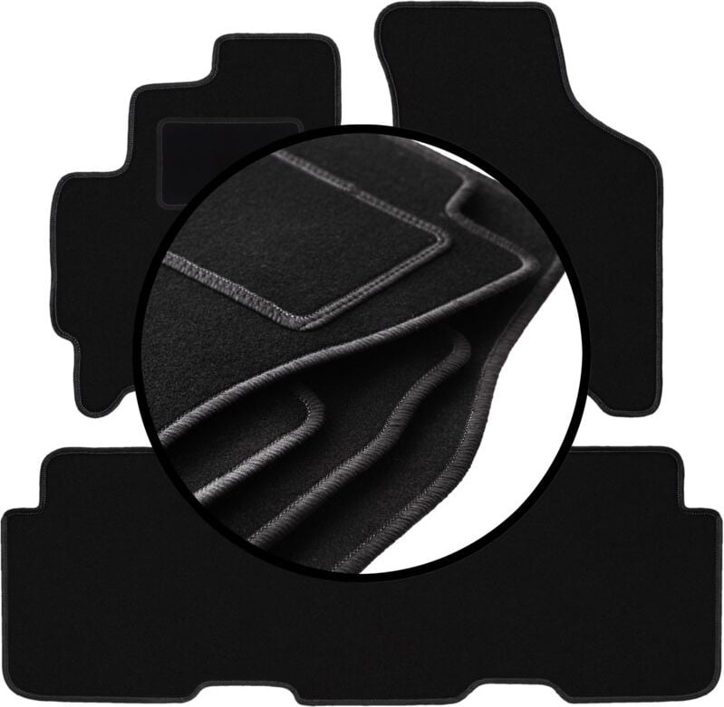 Komplettset Veloursmatten für: Kia Carens I Minivan (1999-2006)