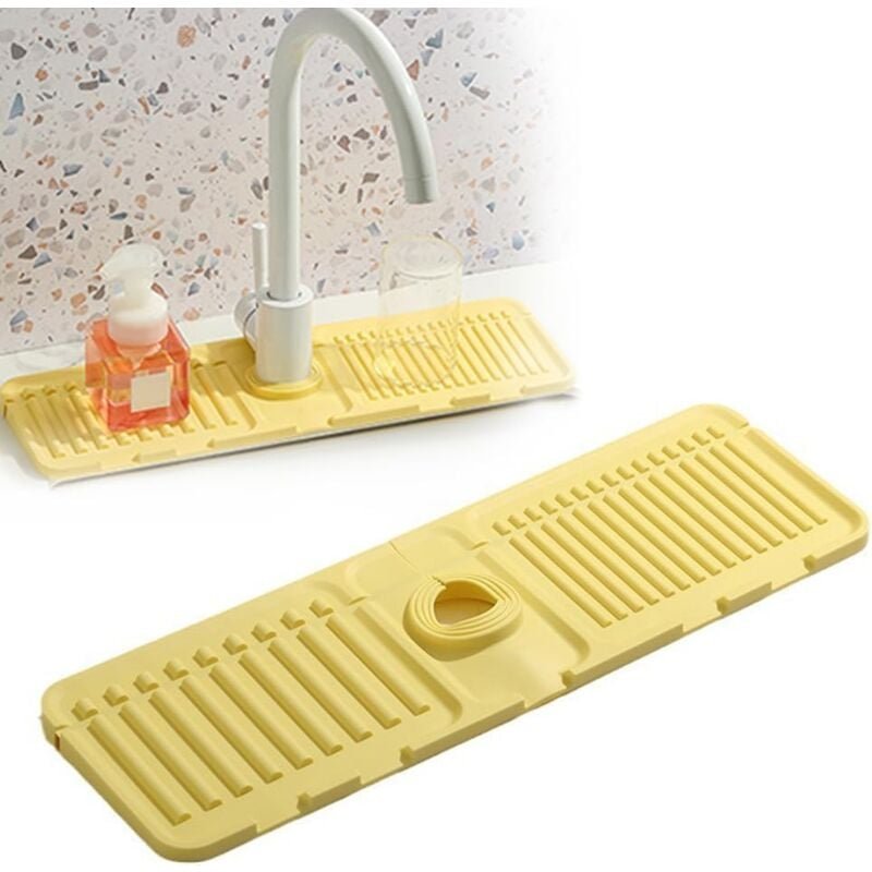 Thumbnail - Küchenspüle-Wasserhahnmatte, Spritzschutz, Silikon-Abtropfmatte, schnell trocknende Stein-Spülbeckenablage,Spülbecken-Wa...
