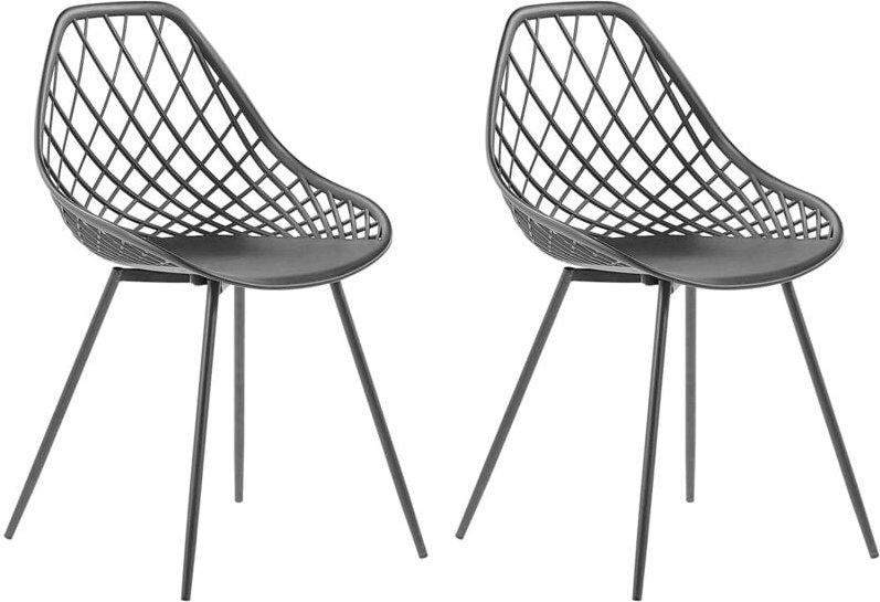 Beliani - Esszimmerstuhl 2er Set Schwarz Kunststoff/Metall Modern Minimalismus Wohnzimmer Esszimmer Salon
