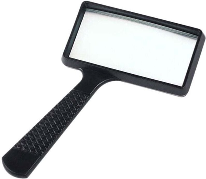 10-fache Handlupe, 10050 mm rechteckige Lupe, kratzfeste Glaslinse zum Lesen, für Hobbys, Reparaturen, Beobachtungen