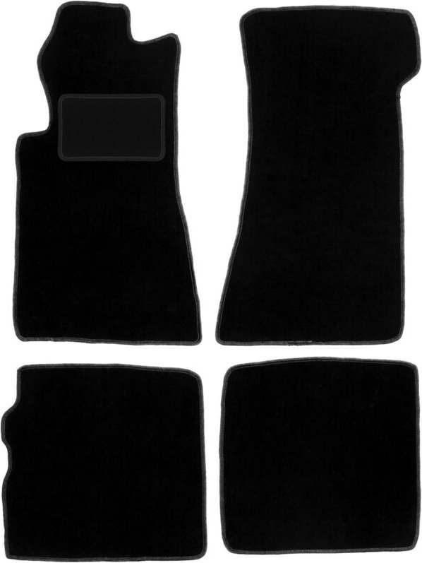 Schwarze Veloursmatten für: Mercedes SL R107 lange Fronten (1971-1989)
