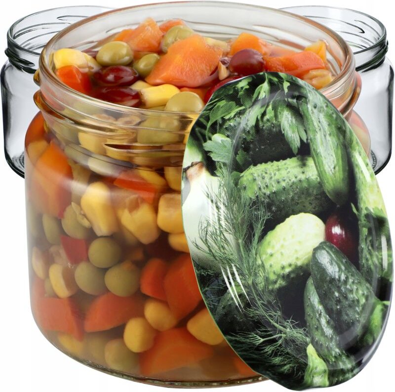 Einmachgläser mit Schraubdeckel, Marmeladengläser 330ml, Vorratsgläser für Marmeladen, Konfitü - Kadax