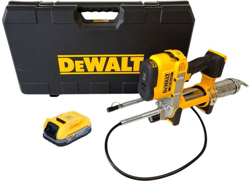 DeWalt DCGG 571 NK Akku Fettpresse 18 V + 1x Powerstack Akku 1,7 Ah - ohne Ladegerät