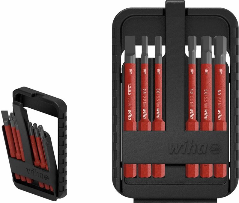 Wiha Bit Set slimBit electric Schlitz, Sechskant 6-tlg. (45803)