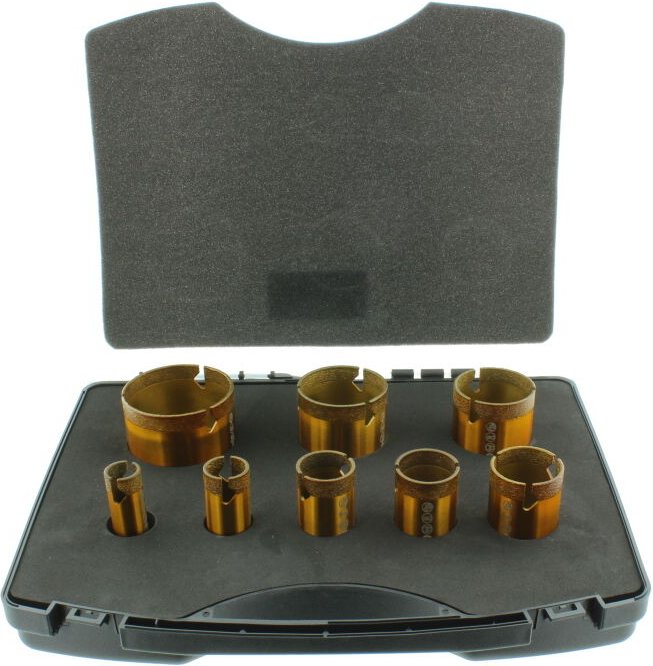 Btec - Diamant Bohrkronen Set zum Fliesenbohren für Winkelschleifer M14 Premium dünnwandig