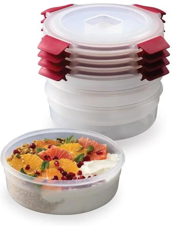 Nest Lock™ Joseph Joseph, set de 4 runde Behälter de 1L, mit luftdichten Deckeln, stapelbar, mikrowellen- und gefrierfes...